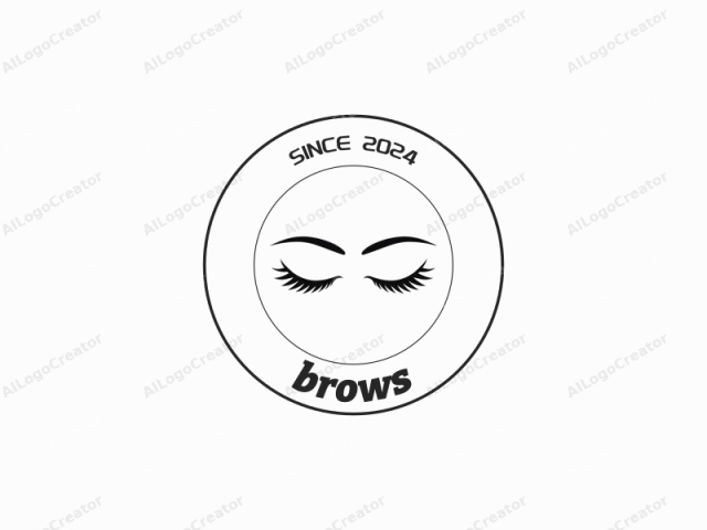 This is a minimalist, monochromatic logo depicting a pair of eyelashes with a modern, clean style. The image features two long, black, evenly spaced eyelashes that curve upwards at both ends, extending symmetrically from the center of the