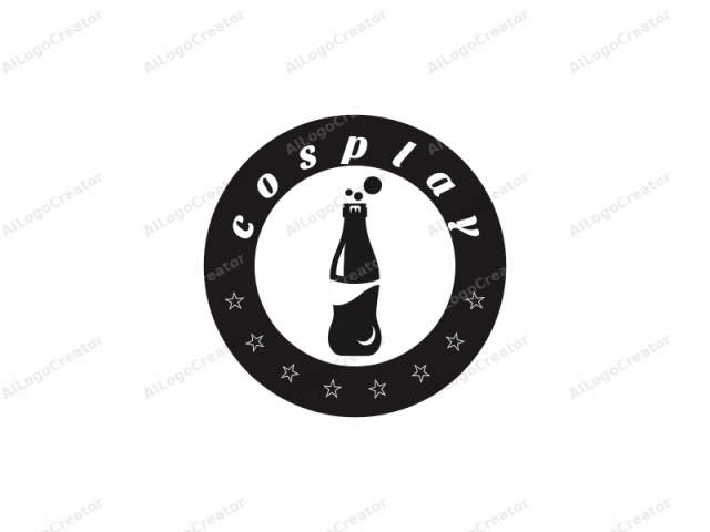 This logo, depicted in a minimalist black-and-white digital drawing style, features a stylized illustration of a classic Coca-Cola bottle. The bottle is depicted upright, with a smooth, rounded contour. The neck is narrow and tapers into the bottle