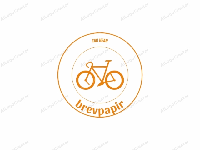 This image is a simple, minimalist vector drawing of a bicycle. The bicycle is depicted in a monochromatic, burnt orange color on a plain white background. The illustration is highly stylized, lacking any complex details or textures, and instead focuses