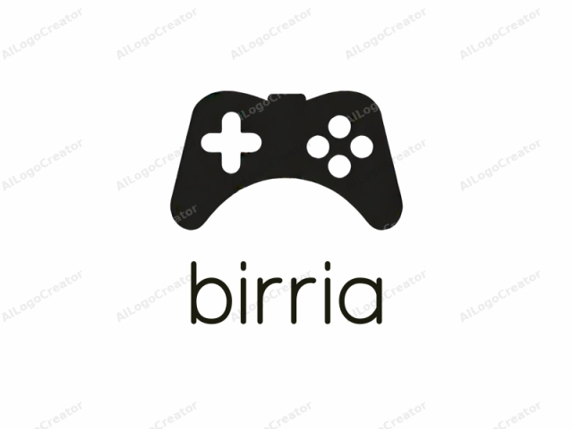 Das Bild zeigt eine minimalistische, schwarze Silhouette eines Videospiel-Controllers, dargestellt in einem digitalen Medium. Der Controller verfügt über ein Standardlayout mit einem großen, gebogenen D-Pad auf der linken Seite, das aus vier Richtungstasten besteht, die in einer Kreuzformation angeordnet sind.