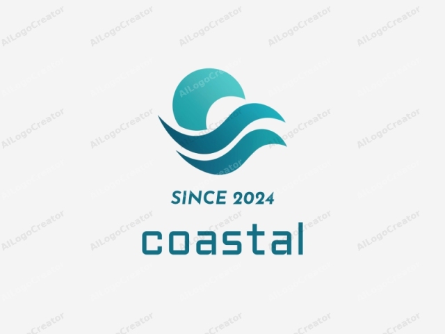 The logo features a minimalist, abstract design consisting of two main elements: a stylized sun and wavy lines. The sun, depicted in a smooth, oval shape, is positioned slightly left of center, with the top portion blending seamlessly into a