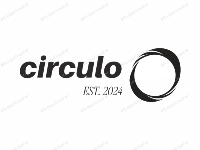 This is a minimalist logo image composed of a single, smooth black ring encircling a blank white background. The ring is perfectly circular and symmetrical, with no visible edges or irregularities, giving it a clean and modern aesthetic. The black