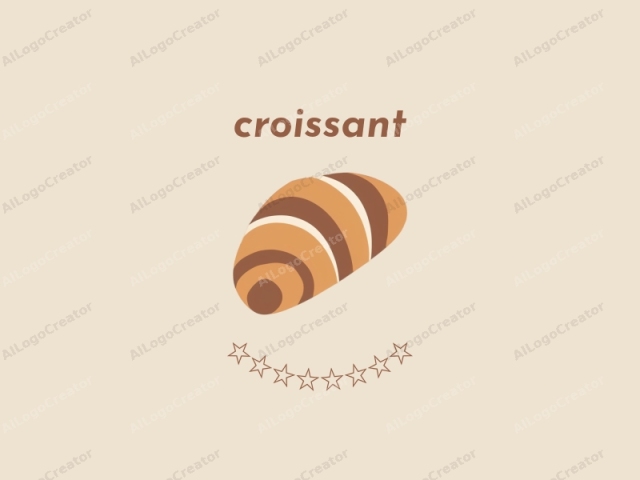 The image is a minimalist, abstract logo featuring a stylized representation of a shell-like object, likely a conch shell, rendered in a modern, flat design style. The shell is depicted in a soft, warm brown color with three distinct layers