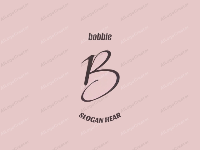 The image is a minimalist, clean, and modern design. It features a centered, elegant script letter "B" in a smooth, cursive style. The letter "B" is rendered in a rich, dark brown hue that contrasts subtly yet