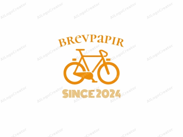 characterized by its simple yet effective design. The image is a minimalist representation of a bicycle in solid, bold, bright orange. The bicycle is depicted in profile, facing left, with its frame, handlebars, saddle, and front and rear wheels