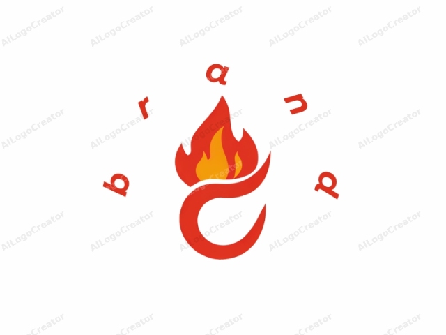 This is a logo composed of bold, modern, and minimalist design elements, primarily in shades of red and white. The logo features a stylized flame motif with sharp, angular lines. The flame is rendered in a bright red hue with subtle transitions