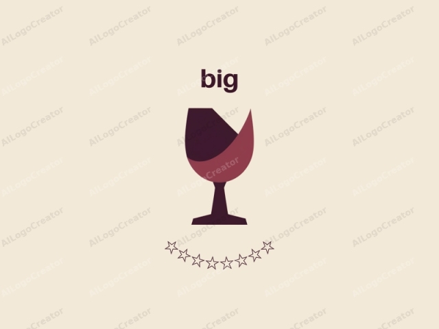 The image is a minimalist logo featuring a stylized wine glass in a flat, modern art design. The wine glass is centered against a plain, cream-colored background, enhancing its simplicity and elegance. The glass is illustrated with clean lines and solid colors