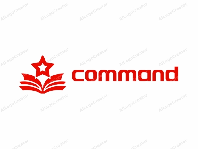 focusing on the use of red and white colors. This logo features a simplistic, minimalist design. The primary element is a stylized, red, five-pointed star at the top center of the image, with a white inner star at its center