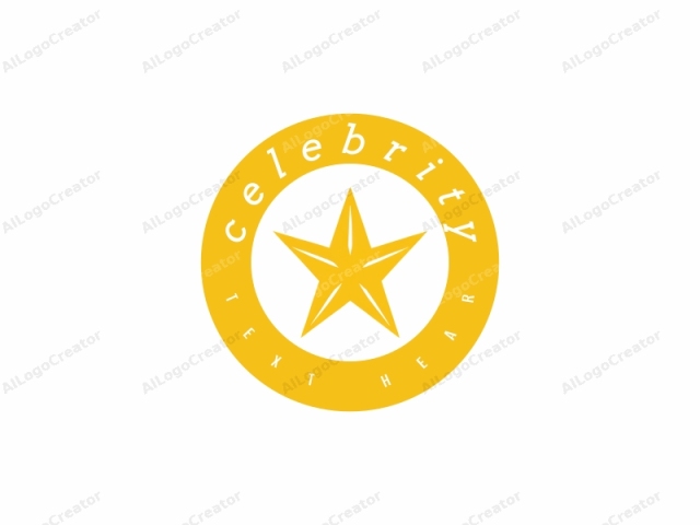 The image is a minimalist, digital logo featuring a five-pointed yellow star. The star has a sharp, geometric shape with clean, straight lines. The yellow color stands out vividly against the white background, making it the focal point of the