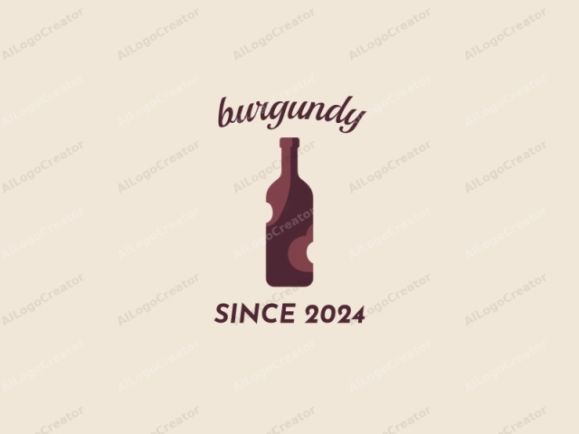 This is a minimalist vector illustration of a wine bottle set against a plain beige background. The bottle is depicted in a simple, stylized manner with a flat, solid color. Its overall shape is smooth and cylindrical, featuring a slender neck and a