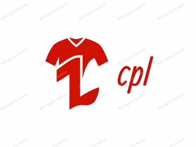 representando una camiseta de fútbol estilizada en un diseño limpio y moderno. La imagen presenta una camiseta roja viva con un corte clásico en V en el cuello, centrada sobre un fondo blanco liso. El escote de la camiseta está ligeramente inclinado, añadiendo un toque de asimetría