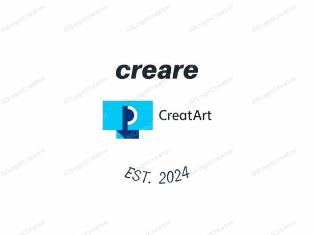 This image is a logo design featuring a modern and minimalistic aesthetic. It consists of a rectangular shape with a light blue background and a blue geometric element within it. The blue element has a square design with rounded corners and a diagonal line across it