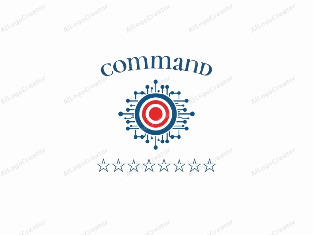 emphasizing its key elements and conveying a sense of innovation and data analysis. The logo features a clean, modern design centered around a prominent red circle surrounded by a blue circle. The red circle, located in the center, stands as the focal point,
