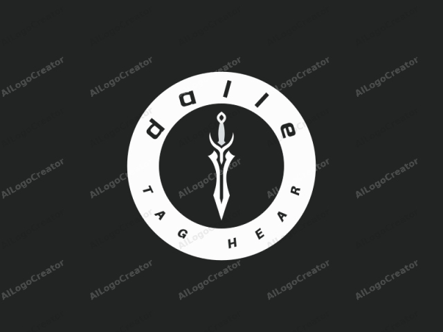 This logo image features a stylized, abstract design of a sword set against a solid black background. The sword is depicted in a sleek, futuristic manner, with clean lines and a minimalist approach. The blade of the sword is sharp and pointed,