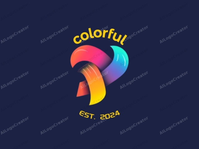 Dies ist ein digitales Logo mit einem lebendigen, abstrakten Design. Das Hauptmotiv ist eine stilisierte, dreidimensionale Form, die einer Schleife oder einem abstrakten Knoten ähnelt. Das Farbschema ist äußerst dynamisch und geht sanft von einem heißen Rosa oben zu einem lebendigen