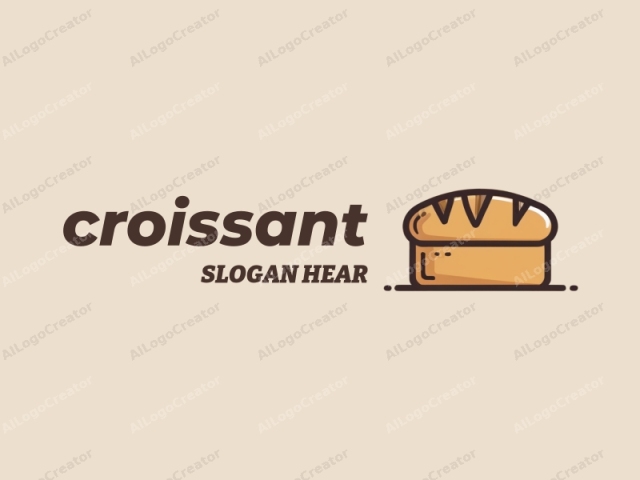 This image is a minimalist, digital illustration of a loaf of bread set against a light beige background. The bread is depicted in a simplified, flat, and stylized manner with clean lines and no shading. It features a smooth, golden-yellow color