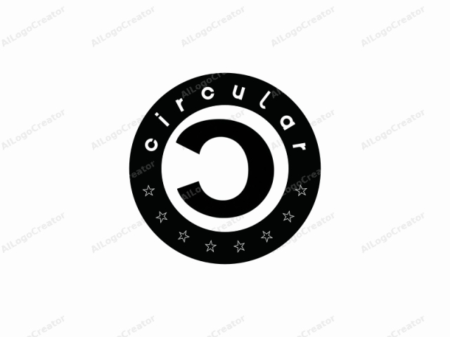 This image is a minimalist black and white logo. It consists of a bold, uppercase letter "C" in the middle of the image, occupying most of the space. The letter is designed with a solid, thick stroke and a clean, straight