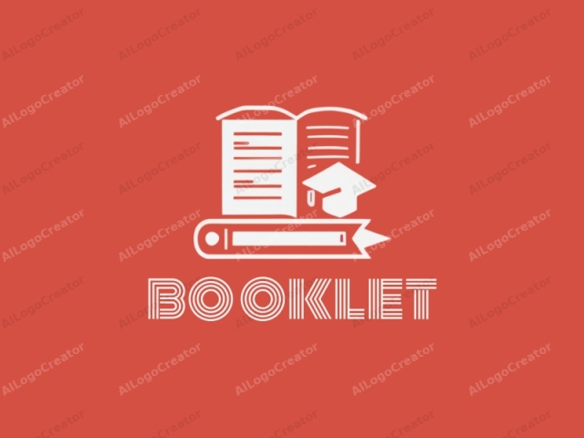 The logo image is a minimalist graphic design with a flat color scheme. The primary color used is a solid red, which fills the entire background. The subject matter is depicted using white icons. In the center, there are three elements: an open