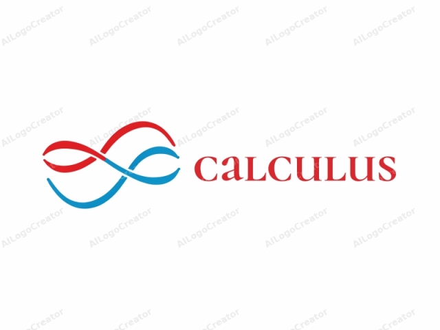 This is a minimalist logo, composed of a double infinity symbol, with the top portion of each infinity loop being in red and the bottom portion being in blue. The two loops are arranged in a symmetrical fashion, overlapping each other but maintaining a