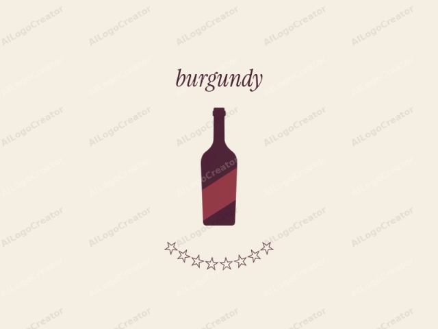 The logo image is a minimalist, flat-style drawing depicting a bottle of wine. The bottle stands vertically against a solid cream-colored background. It features a deep burgundy-red color for its body, with a narrow, dark red stripe diagonally positioned