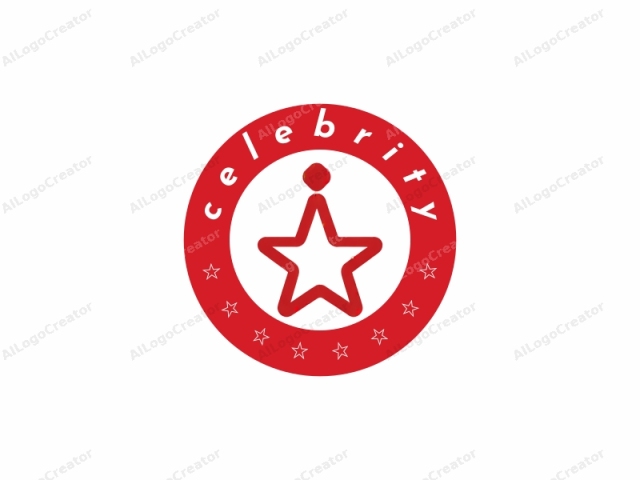 This image is a simple, minimalist, and monochromatic design featuring a bold, red five-pointed star. The star is outlined with a solid red line, and it is centered on a plain white background. The points of the star are