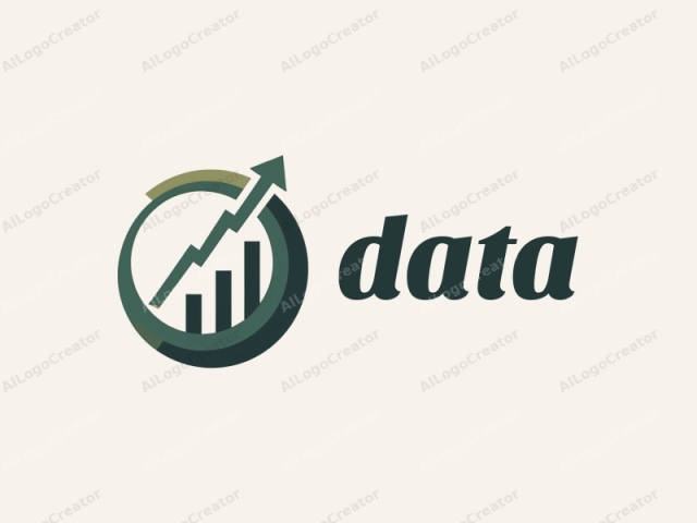 This is a minimalist vector graphic logo featuring a circular design with a dark green, three-dimensional appearance. At the center of the circle, three vertical dark green columns of different heights rise from a base. The tallest column is positioned to the left,