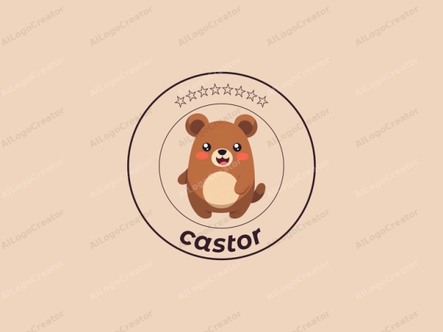 This image is a digital drawing, featuring a stylized, cartoonish bear. The bear has a chubby, rounded body with light brown fur, darker shading around the edges, and a lighter tan hue on its stomach. Its face is exaggerated with