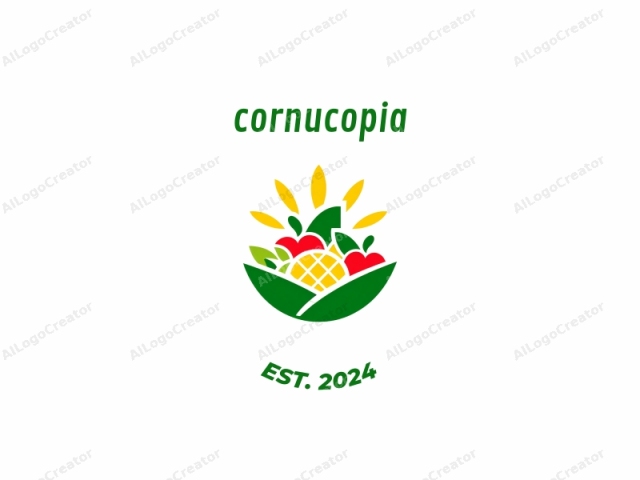 The logo features a stylized design with a vibrant color palette. The image is centered and composed of geometric shapes. At the center, there is a green leaf shape, representing a lush plant or foliage. Inside the leaf, there are three distinct