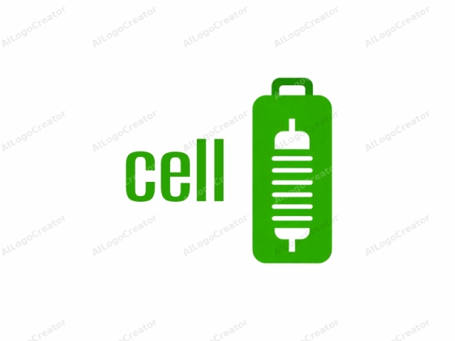 Dies ist ein einfaches, minimalistisches Logo, das aus einer flachen, grünen, rechteckigen Form mit einem Griff oben besteht. Das Logo zeigt eine stilisierte, abstrakte Darstellung einer Batterie. Die grüne Farbe deutet auf Nachhaltigkeit oder Umweltfreundlichkeit hin, oft assoziiert