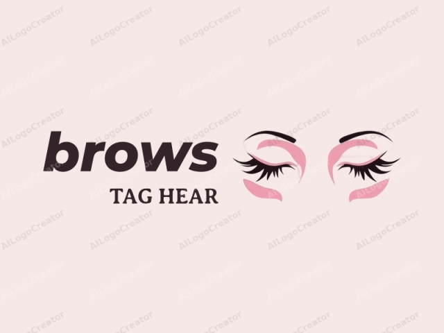 This is a minimalist, vector illustration of closed eyes, featuring a soft pastel pink background that is devoid of any additional objects or elements. The subject’s face is centrally positioned, with the eyes occupying the majority of the image. Each eye is