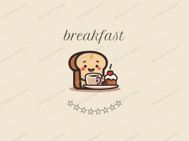 The image is a digital drawing in a cute, cartoon style. It features an anthropomorphic loaf of bread, anthropomorphic in the sense that it has human-like features but maintains its bread-like shape. The loaf has a light beige color with subtle