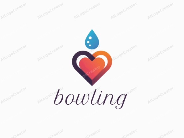 una forma de corazón estilizada con un diseño de gota de agua. La imagen presenta un logotipo moderno y abstracto compuesto por dos elementos principales: un corazón y una gota de agua. El corazón se representa en un estilo suave, fluido y con gradiente.