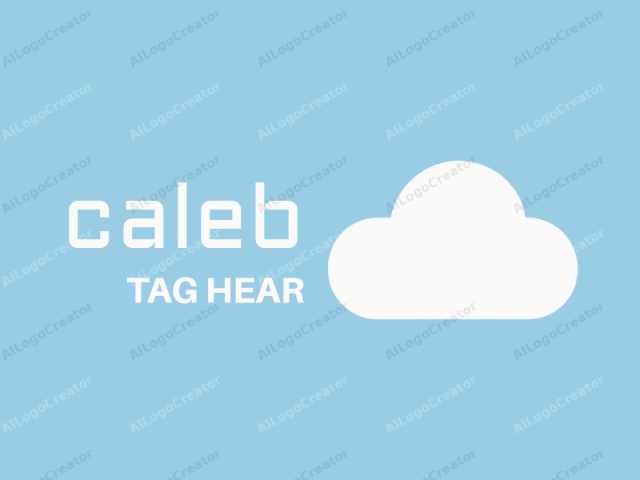 This is a minimalist logo, consisting of a flat graphic design with a simple, clean, and modern aesthetic. The image features a large, white cloud, centrally positioned against a light blue background. The cloud has a soft, rounded shape with a