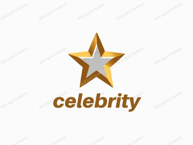 This logo image is a digitally-created, clean, minimalist representation of a five-pointed star. The star is rendered in a smooth, metallic finish, featuring a gradient from a deep gold on the edges to a bright silver-white in the center.