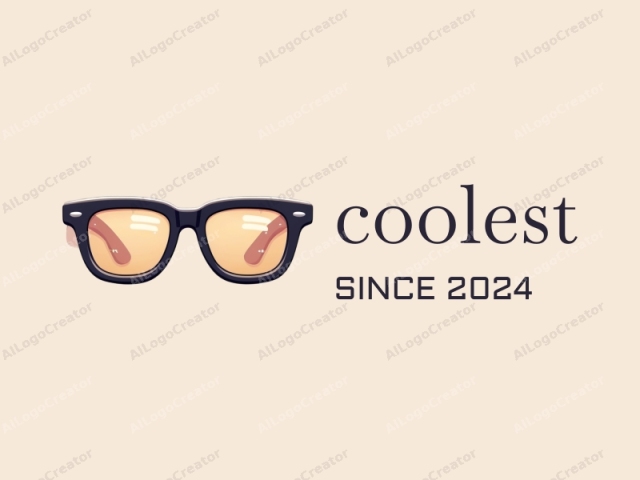 Dies ist eine minimalistische, digitale Illustration einer schwarzen Sonnenbrille. Die Sonnenbrille ist zentral vor einem hellbeigen Hintergrund platziert, was dem Bild ein sauberes und modernes Aussehen verleiht. Die Brille hat ein schlankes, klassisches Design mit breiten Rahmen und kleinen,