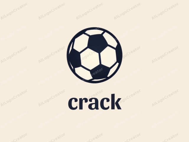 This minimalist logo depicts a classic soccer ball, illustrated in a clean and modern digital art style. The soccer ball is rendered in solid black with its traditional pentagonal and hexagonal pattern on a light beige background. The logo is simple yet effective,