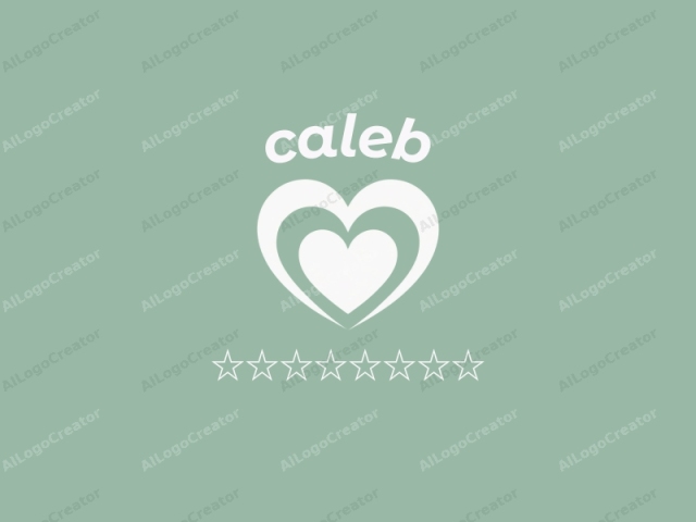 This logo image features a minimalist design centered on a solid light green background. The focal point is a large, stylized heart shape rendered in a pure white color. The heart is composed of three layers: the outermost layer is the most prominent