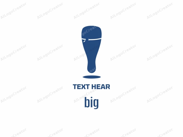 This is a minimalist, digital logo featuring a stylized depiction of a cup or mug. The design is monochromatic, with a solid dark blue hue used exclusively. The cup/mug is positioned centrally on a stark white background, creating a