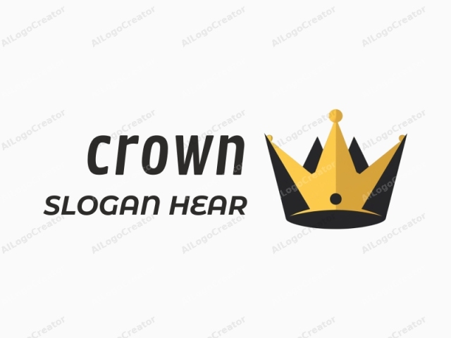 This digital logo is an abstract representation of a crown, rendered in a minimalist, clean, and modern style. The crown is depicted in a stylized, flat design with bold, sharp edges. Its base is a wide, rounded black segment,