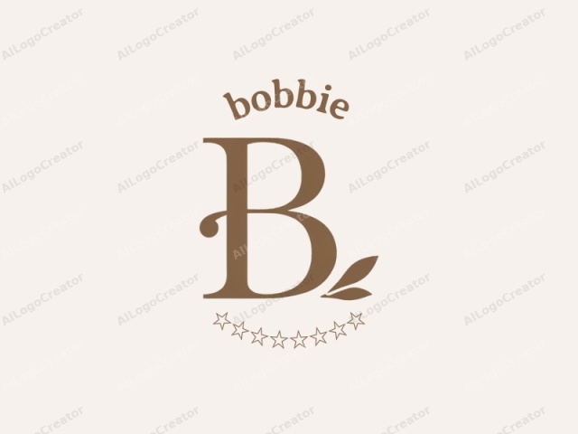 which is a minimalist design. The logo features a capital letter "B" in a bold, serif font. The letter "B" is rendered in a warm brown color, which contrasts subtly with the plain, soft beige background. The beige background