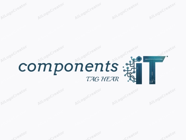 The logo consists of the word "IT" prominently displayed in a bold, sans-serif font. The letters "I" and "T" are colored in a gradient of teal to dark blue, creating a sense of depth and sophistication. The "