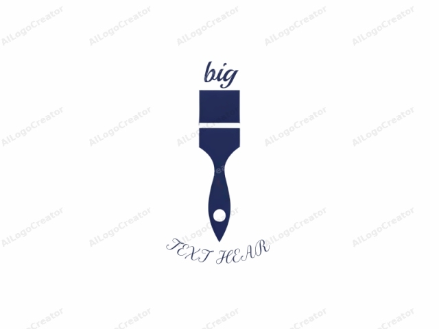 This is a simple, minimalist logo image in the form of a brush tip, predominantly blue in color with a white background. The brush tip features a traditional shape with two flat, rectangular bristles at the top, followed by a narrower, triangular