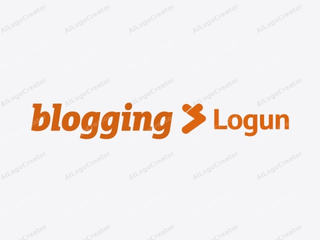 This is a minimalist, digital logo design for a company or brand named "Logun." The logo features a prominent, bold, lowercase "logun" written in a sans-serif font. The word is in a rich, vibrant orange color,