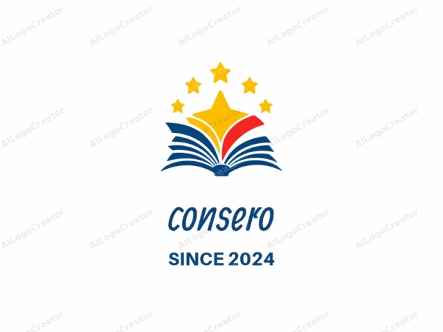 This logo image features a clean, minimalist design with a modern, professional aesthetic. It primarily comprises a stylized open book, representing knowledge and learning. The book's cover is depicted in dark blue, with its pages fanned out to the sides