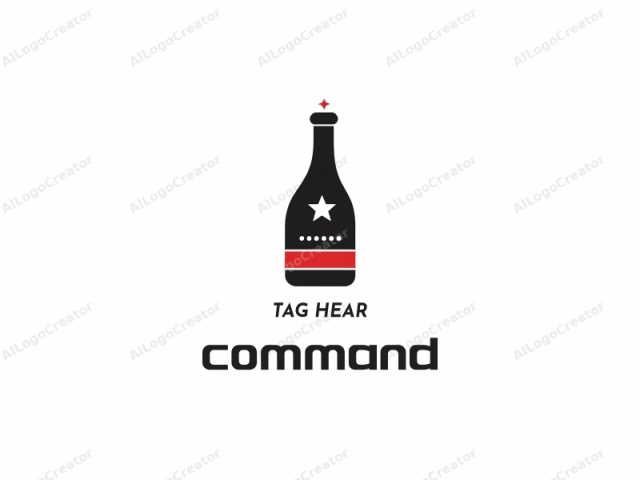 Dies ist eine minimalistische, digitale Illustration einer Flasche mit einer schwarzen Silhouette vor einem einfachen weißen Hintergrund. Die Flasche ist hoch und schmal mit einem markanten, runden Hals. Ihr Hauptkörper ist in drei Abschnitte unterteilt: Die obere Hälfte ist gefüllt mit