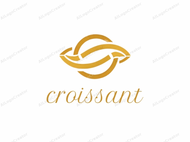 The logo is a minimalist design featuring two interlocking golden loops set against a plain white background. The loops are symmetric and appear to be fluid in shape, with smooth curves and clean lines. They form a stylized, abstract representation of a circle