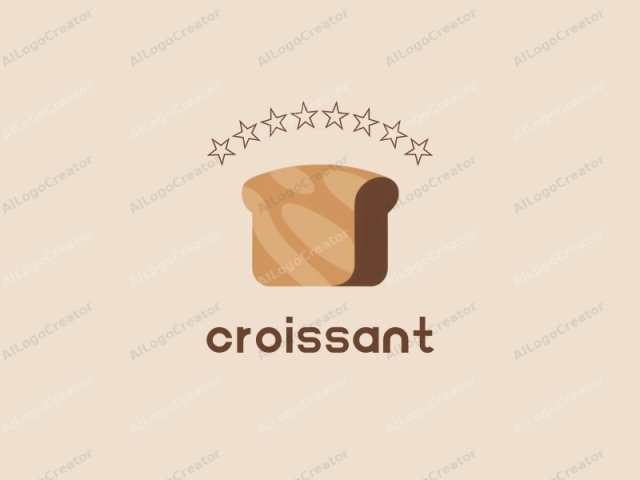 This is a minimalist, flat-design logo depicting a slice of bread. The bread is centrally positioned against a light beige background, providing a stark contrast that enhances its visibility. The slice of bread is rendered in a clean, simplistic manner, with smooth