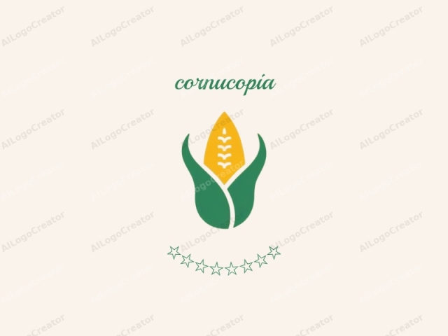 a corn ear. The logo is a minimalist design, featuring a stylized corn ear. The central element is a large, yellow corn kernel, occupying most of the image's height, with white vertical lines representing the cob. The corn kernel is