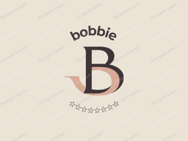 The logo is a minimalist, geometric design featuring a stylized letter "B" in two colors: a dark brown for the top half and a pale pinkish brown for the bottom half. The letter "B" is set in a sans-serif