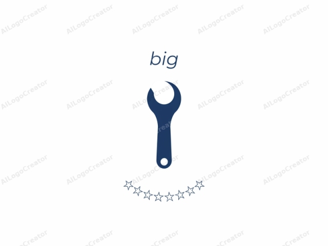 The logo is a minimalist, digital graphic in a flat style. The image features a single object—a blue, stylized wrench. The wrench is depicted in a monochrome, solid blue, without any shading or texture, and its shape is simplified